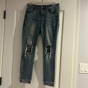 ripped blue jeans